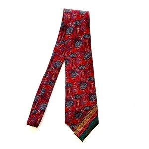 Christian Dior Men’s Tie Red and Green O/S